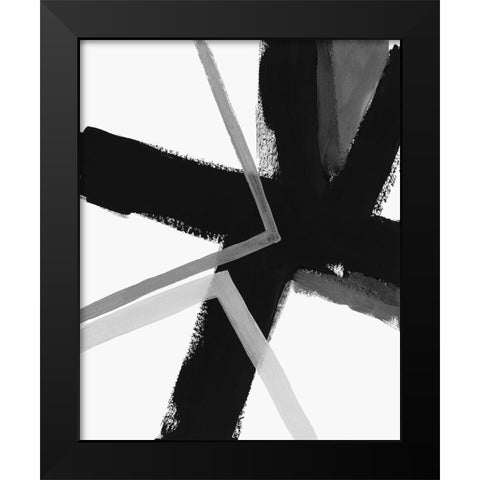 Angular Pulse II Black Modern Wood Framed Art Print by Vess, June Erica