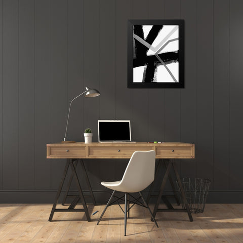 Angular Pulse III Black Modern Wood Framed Art Print by Vess, June Erica