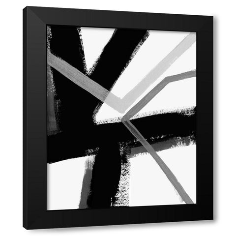 Angular Pulse III Black Modern Wood Framed Art Print by Vess, June Erica