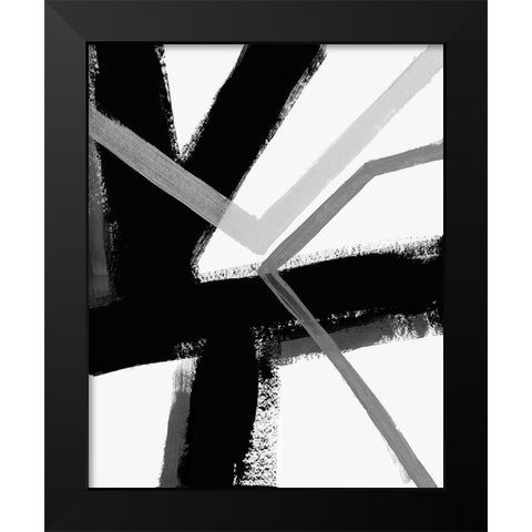 Angular Pulse III Black Modern Wood Framed Art Print by Vess, June Erica