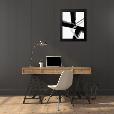 Angular Pulse IV Black Modern Wood Framed Art Print by Vess, June Erica