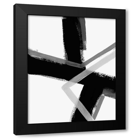 Angular Pulse IV Black Modern Wood Framed Art Print by Vess, June Erica