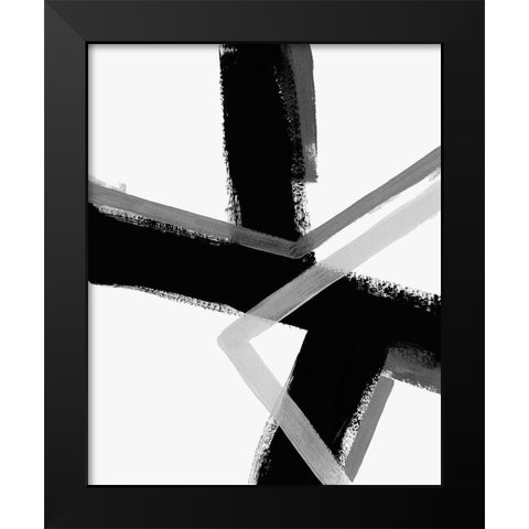 Angular Pulse IV Black Modern Wood Framed Art Print by Vess, June Erica