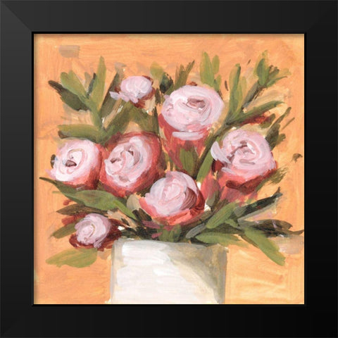 Vase and Roses II Black Modern Wood Framed Art Print by Wang, Melissa