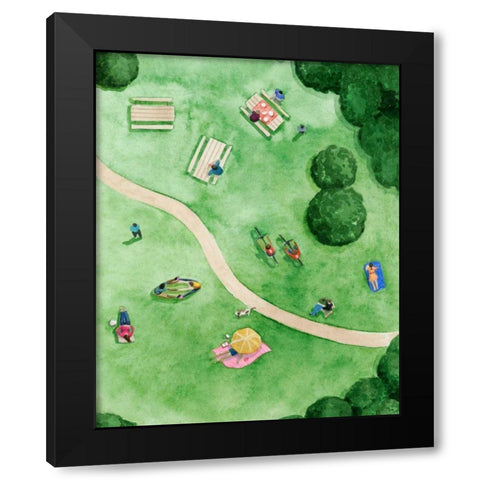 A Day in the Park II Black Modern Wood Framed Art Print by Popp, Grace