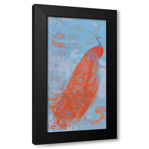 Pop Peacock I Black Modern Wood Framed Art Print by Goldberger, Jennifer