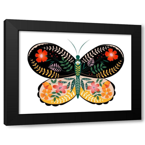 Butterfly Petals I Black Modern Wood Framed Art Print by Popp, Grace
