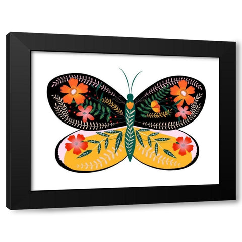 Butterfly Petals II Black Modern Wood Framed Art Print by Popp, Grace