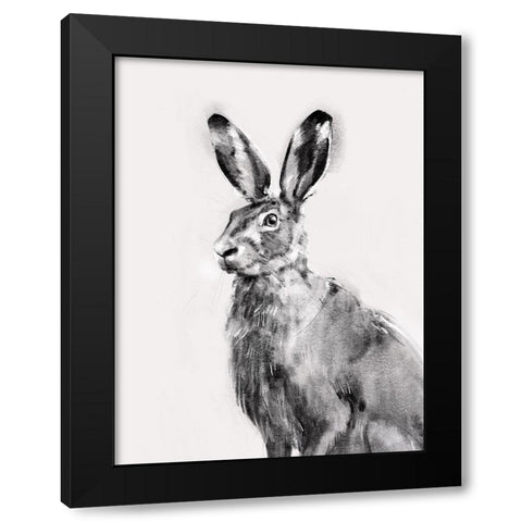 Wild Hare I Black Modern Wood Framed Art Print by Caroline, Emma