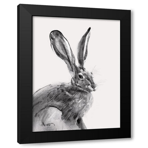 Wild Hare II Black Modern Wood Framed Art Print by Caroline, Emma