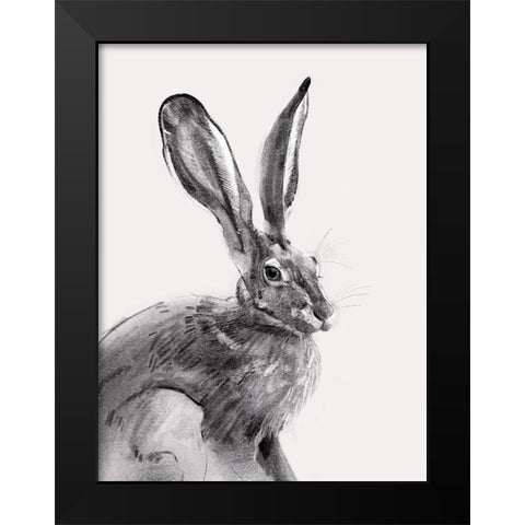 Wild Hare II Black Modern Wood Framed Art Print by Caroline, Emma