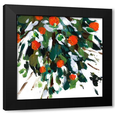 Ripe Tangerines I Black Modern Wood Framed Art Print with Double Matting by Wang, Melissa
