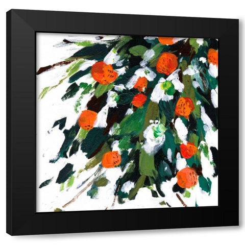 Ripe Tangerines II Black Modern Wood Framed Art Print with Double Matting by Wang, Melissa