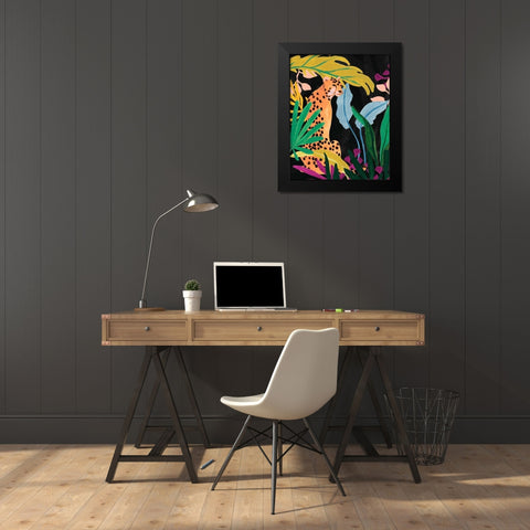 Cheetah Kingdom I Black Modern Wood Framed Art Print by Vess, June Erica