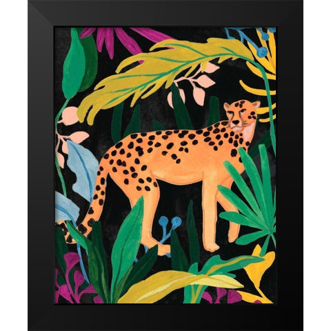 Cheetah Kingdom IV Black Modern Wood Framed Art Print by Vess, June Erica