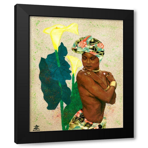 Woman Strong II Black Modern Wood Framed Art Print with Double Matting by Saunders, Alonzo