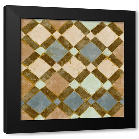 Tile of Squares I Black Modern Wood Framed Art Print by Saunders, Alonzo