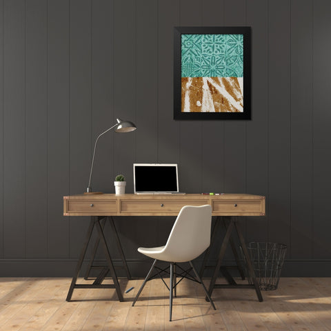 Tribal Pathways I Black Modern Wood Framed Art Print by Saunders, Alonzo