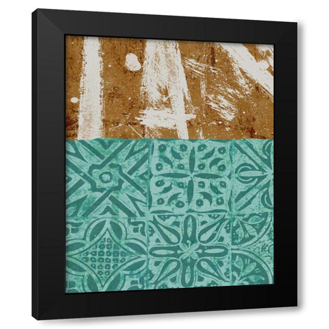Tribal Pathways II Black Modern Wood Framed Art Print with Double Matting by Saunders, Alonzo