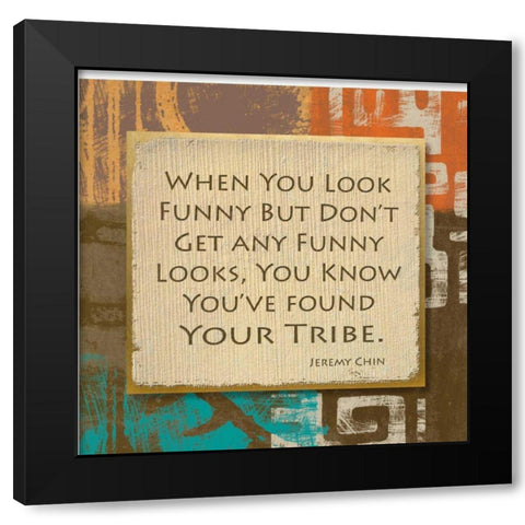 Tribe III Black Modern Wood Framed Art Print with Double Matting by Saunders, Alonzo