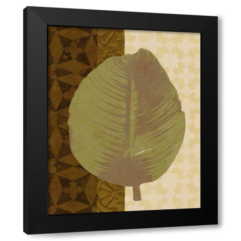 Tropical Leaf II Black Modern Wood Framed Art Print with Double Matting by Saunders, Alonzo
