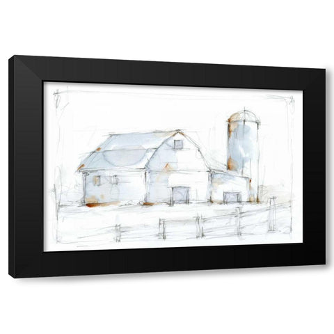 Barnyard Pencil Sketch I Black Modern Wood Framed Art Print by Harper, Ethan