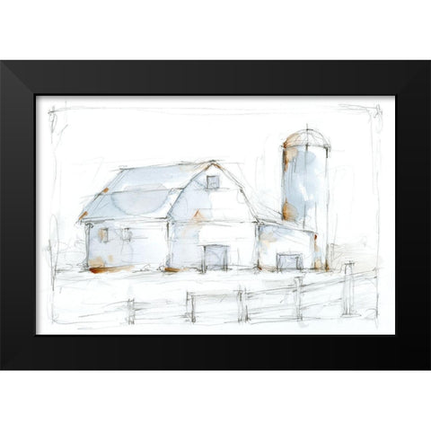 Barnyard Pencil Sketch I Black Modern Wood Framed Art Print by Harper, Ethan