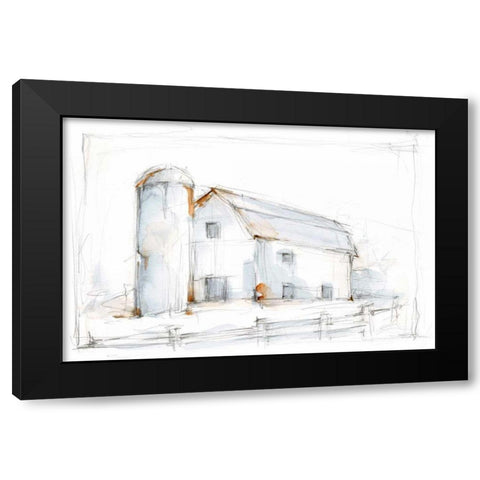 Barnyard Pencil Sketch II Black Modern Wood Framed Art Print with Double Matting by Harper, Ethan