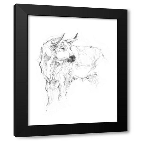 Bull Study II Black Modern Wood Framed Art Print by Harper, Ethan