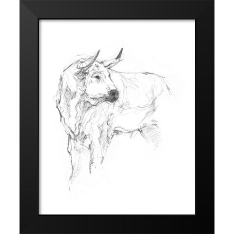 Bull Study II Black Modern Wood Framed Art Print by Harper, Ethan