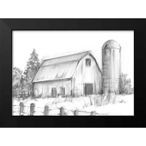 Black and White Barn Study I Black Modern Wood Framed Art Print by Harper, Ethan