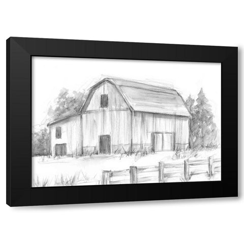 Black and White Barn Study II Black Modern Wood Framed Art Print by Harper, Ethan