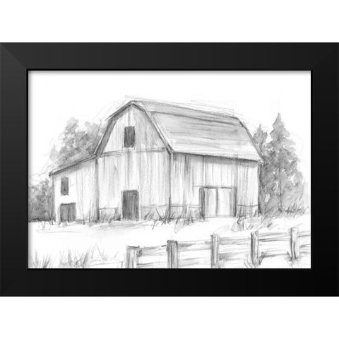 Black and White Barn Study II Black Modern Wood Framed Art Print by Harper, Ethan