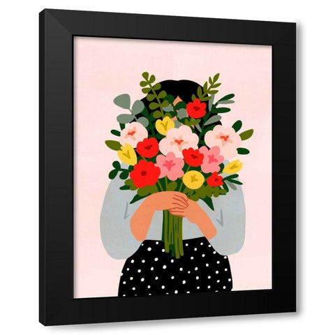 Darling Valentine II Black Modern Wood Framed Art Print with Double Matting by Borges, Victoria