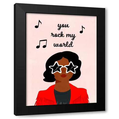 Darling Valentine III Black Modern Wood Framed Art Print with Double Matting by Borges, Victoria