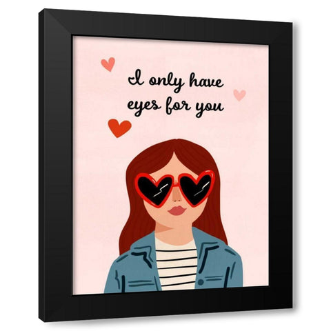 Darling Valentine IV Black Modern Wood Framed Art Print with Double Matting by Borges, Victoria