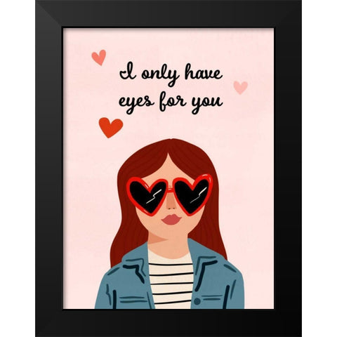 Darling Valentine IV Black Modern Wood Framed Art Print by Borges, Victoria