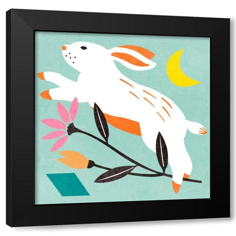 Easter Bunnies IV Black Modern Wood Framed Art Print by Wang, Melissa