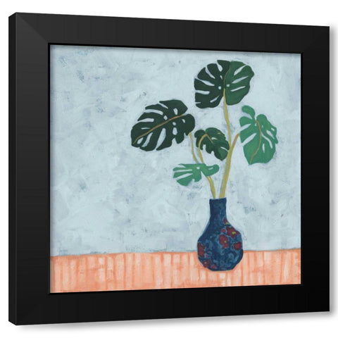 Parlor Monstera I Black Modern Wood Framed Art Print with Double Matting by Vess, June Erica