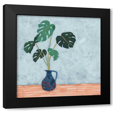 Parlor Monstera II Black Modern Wood Framed Art Print with Double Matting by Vess, June Erica