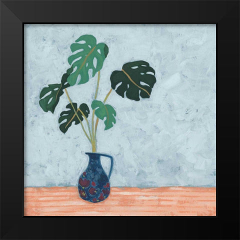 Parlor Monstera II Black Modern Wood Framed Art Print by Vess, June Erica