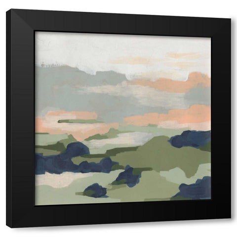 Abstract Valley II Black Modern Wood Framed Art Print with Double Matting by Vess, June Erica