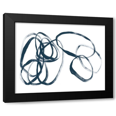 Indigo Intertwined I Black Modern Wood Framed Art Print with Double Matting by Vess, June Erica