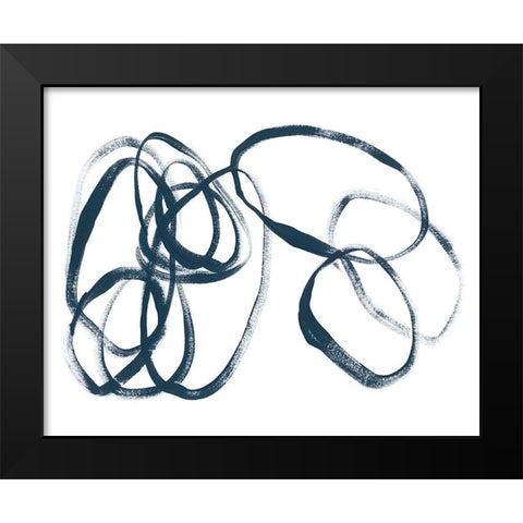 Indigo Intertwined I Black Modern Wood Framed Art Print by Vess, June Erica