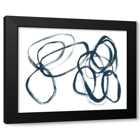 Indigo Intertwined II Black Modern Wood Framed Art Print by Vess, June Erica