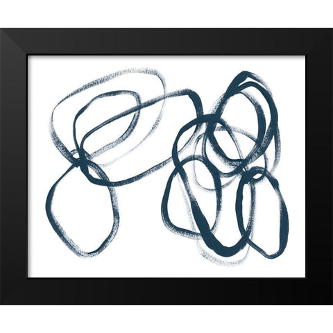 Indigo Intertwined II Black Modern Wood Framed Art Print by Vess, June Erica