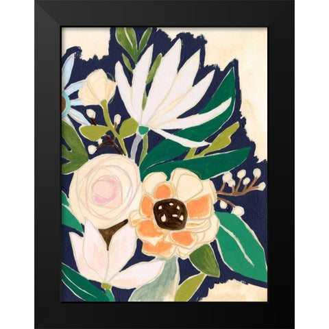 Floral Interim I Black Modern Wood Framed Art Print by Vess, June Erica