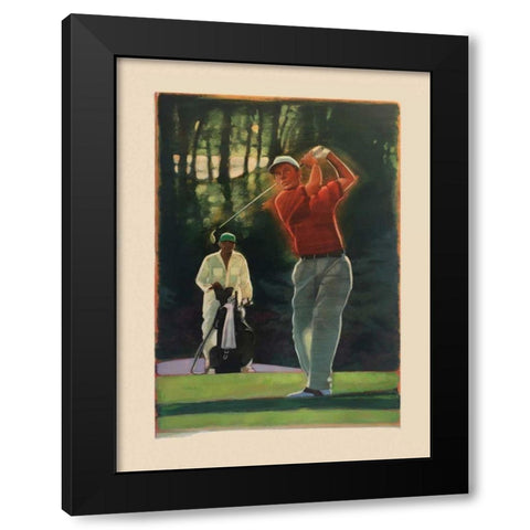 The Golfer Black Modern Wood Framed Art Print with Double Matting by Dean, Bruce
