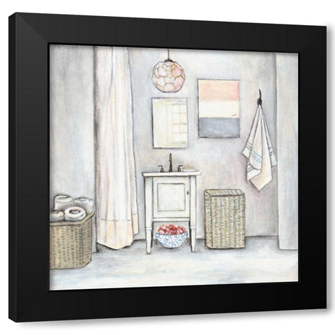 Neutral Bath I Black Modern Wood Framed Art Print with Double Matting by Rig, R.