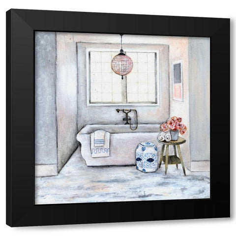 Neutral Bath II Black Modern Wood Framed Art Print with Double Matting by Rig, R.